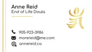 photo of Anne Reid's business card
